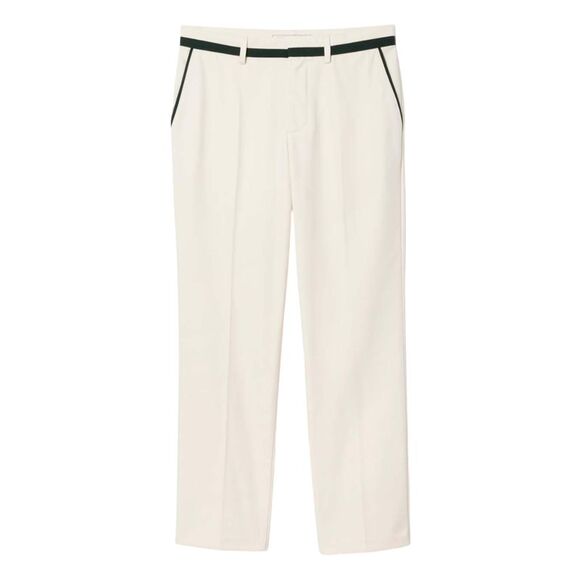 Lacoste Mens Button Straight Suit Trousers / Cream